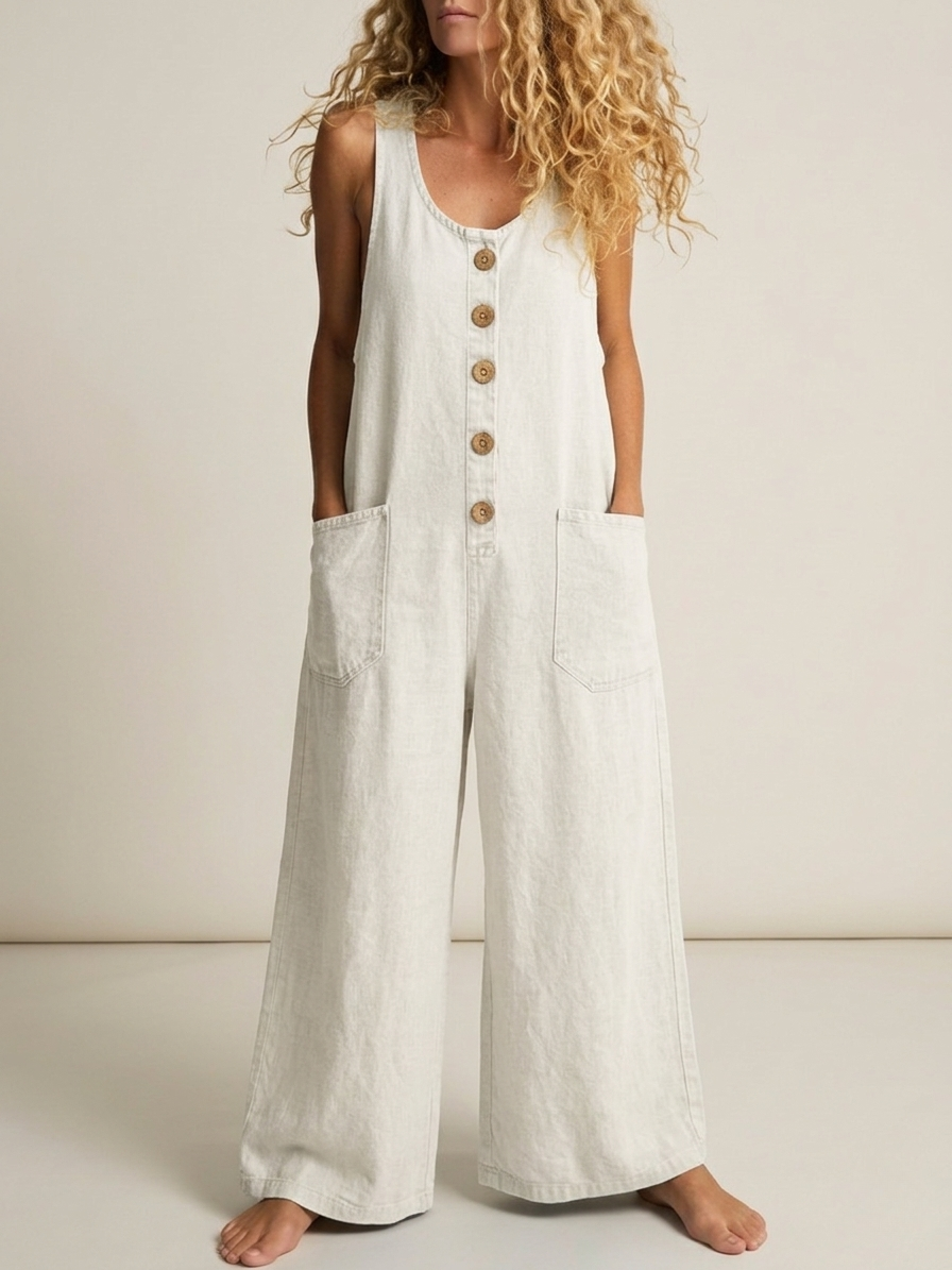 Ruth™ | Vintage Washed Cotton Denim Overalls