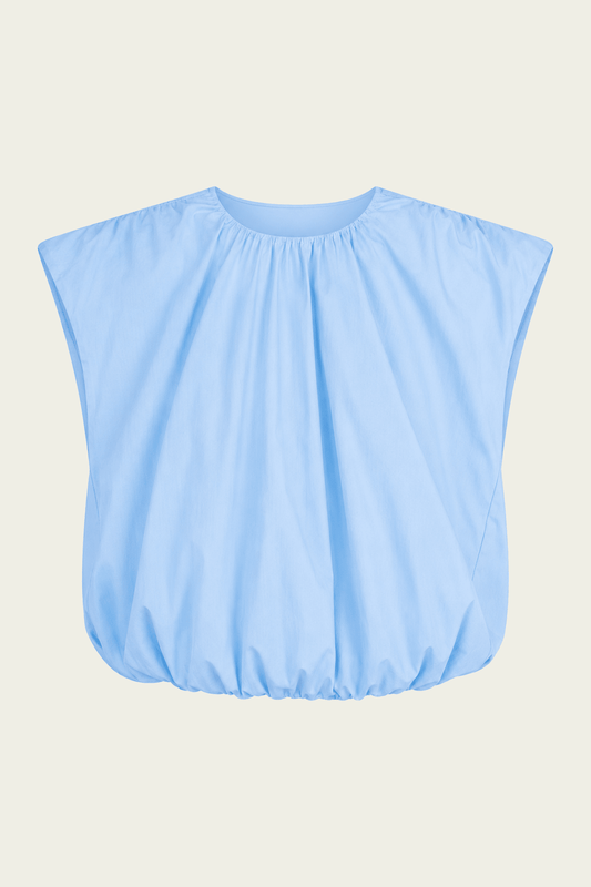 Sophie | Damesblouse met geplooide hals en ballonzoom